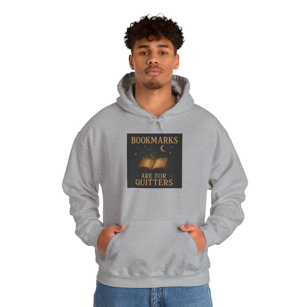 Cozy Literary Hoodie - Bookmarks Are for Quitters, Gift for Book Lovers, Reading Hoodie, Literary Apparel, Cozy Sweatshirt