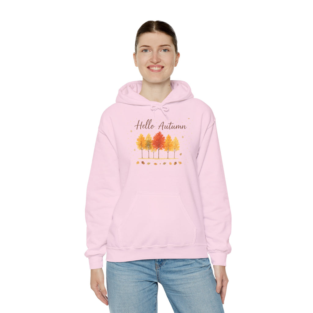 Autumn Vibes Hooded Sweatshirt, Cozy Fall Hoodie, Hello Autumn Sweatshirt, Unisex Fall Apparel, Seasonal Fashion, Gift for Her