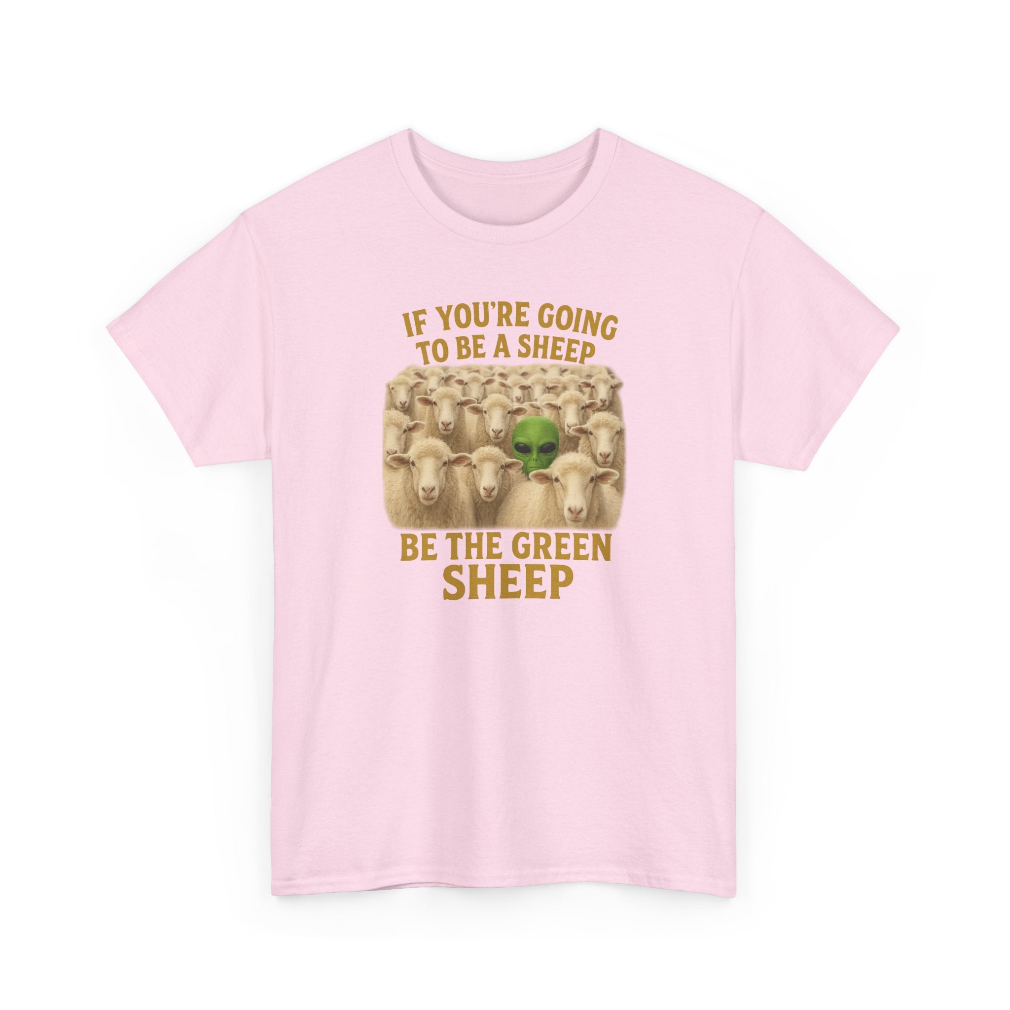 Be the Green Sheep Unisex Heavy Cotton Tee, Funny T-Shirt for the rebel in your life,  Gift for Friends, Casual Wear, Comfortable Basics