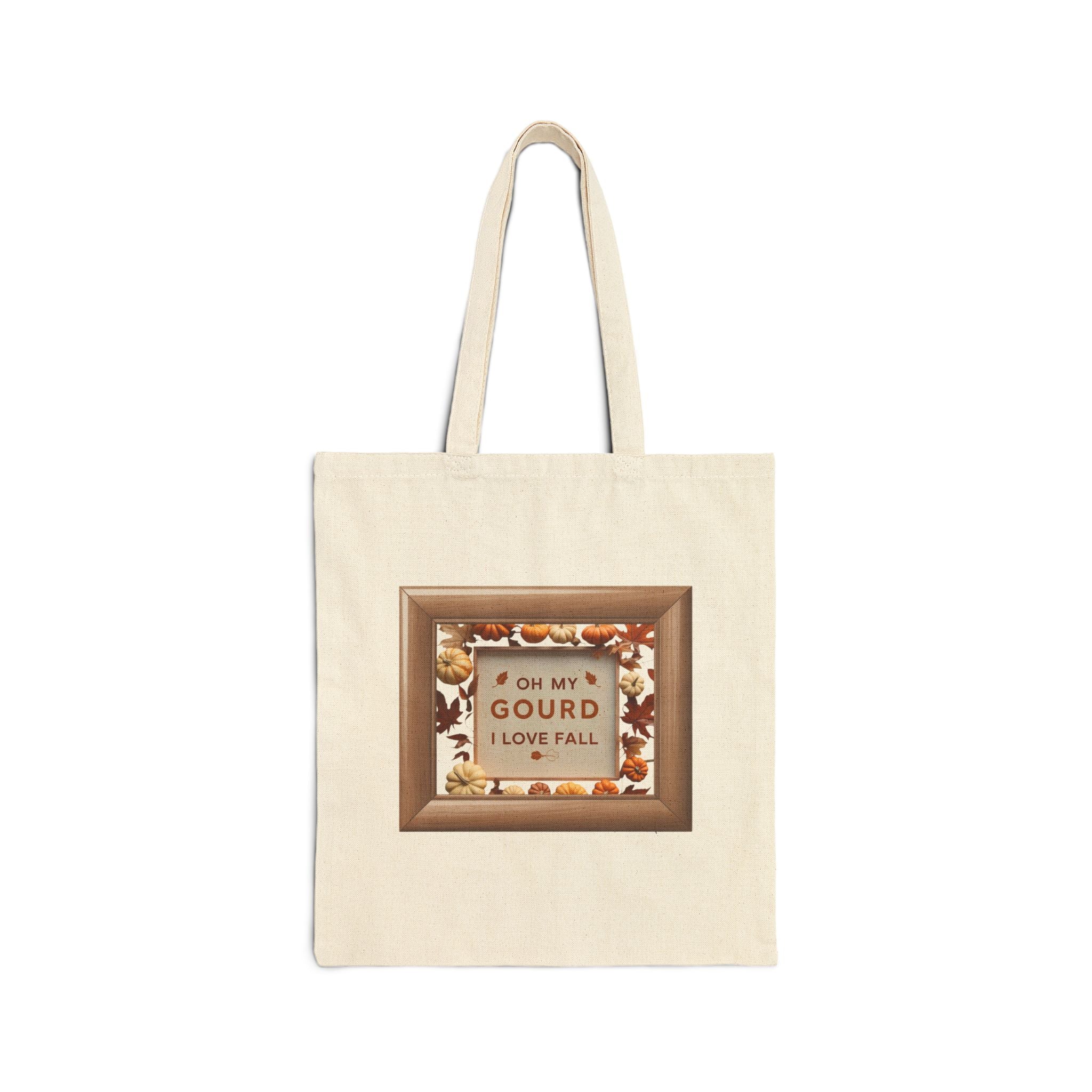 OH MY GOURD - Autumn-Inspired Cotton Canvas Tote Bag, Fall Tote, Thanksgiving Gift, Seasonal Bag, Eco-Friendly Shopper