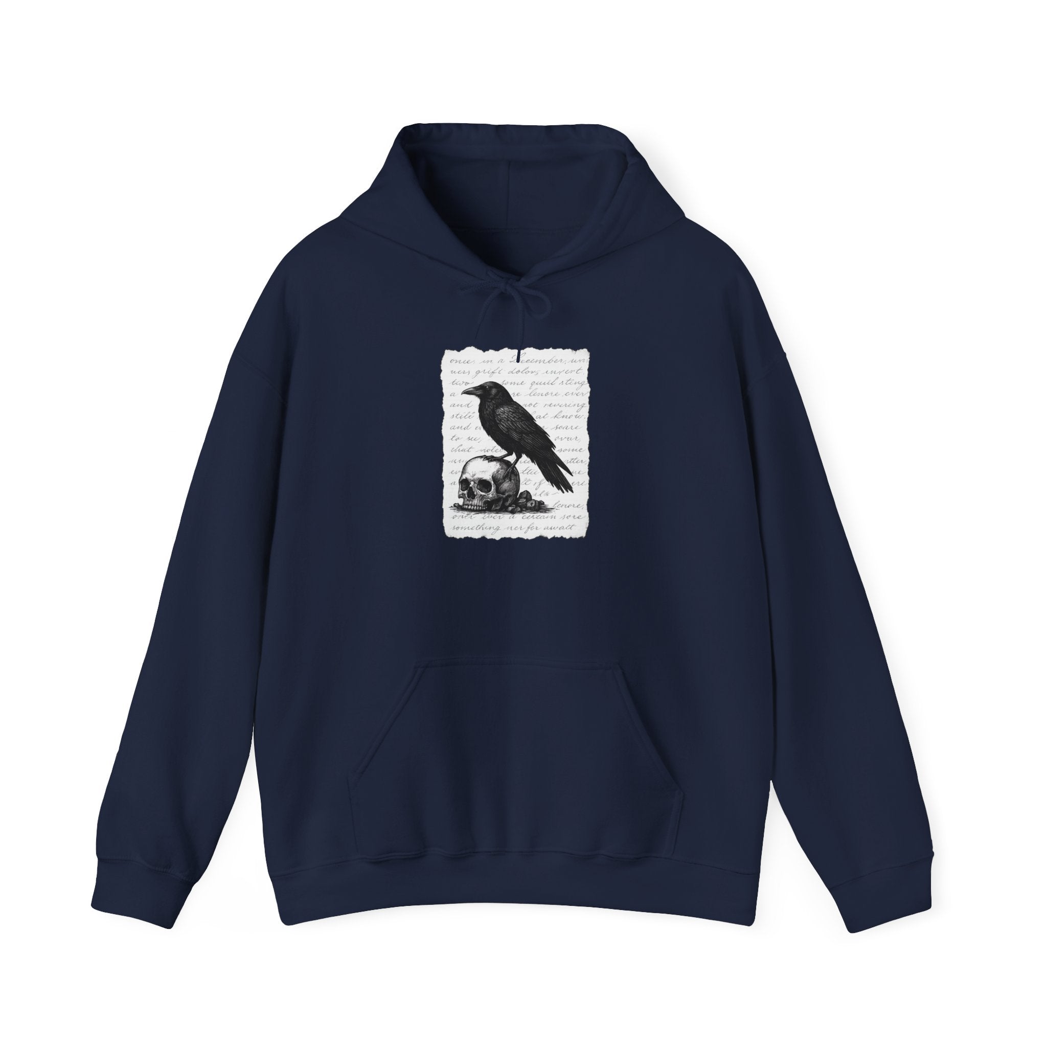 Gothic Raven Hoodie, Cozy Sweatshirt, Unisex Pullover, Halloween Apparel, Fall Fashion, Book Lovers, Theatre Lovers