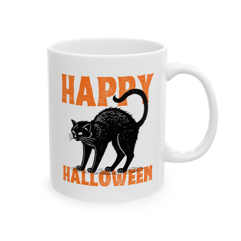 Halloween Cat Ceramic Mug - Perfect for Spooky Season, Cat Lovers, Fall Decor, Halloween Parties, Coffee Lovers