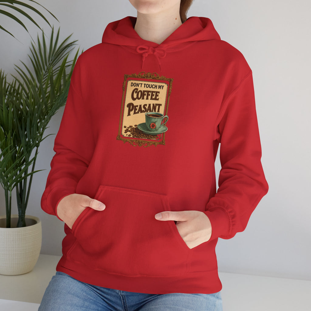 Funny - Don't Touch My Coffee Peasant Hoodie - Comfortable Unisex Sweatshirt for Coffee Lovers,  College Students, Casual Wear, Cafe Style,