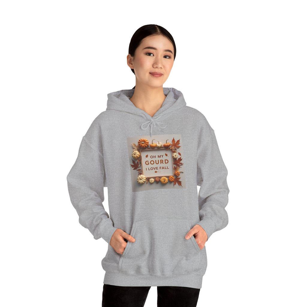 Oh my Gourd, Autumn Vibes Hooded Sweatshirt - Fall Gourd Love Sweatshirt, Cozy Pumpkin Hoodie, Thanksgiving Gift, Seasonal Fashion