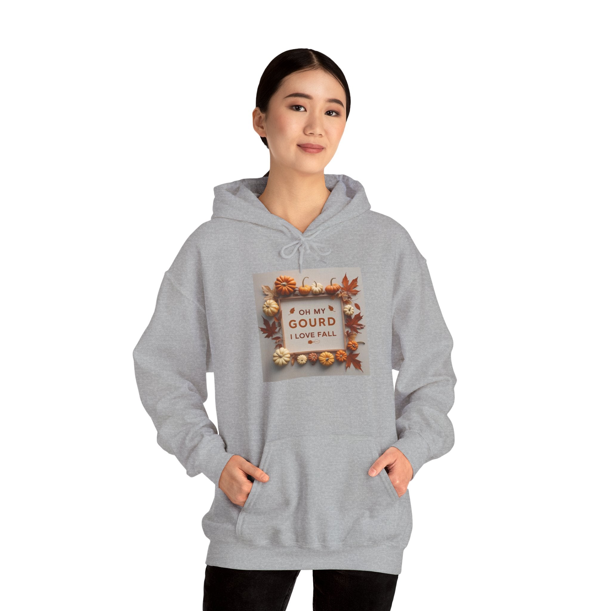 Oh my Gourd, Autumn Vibes Hooded Sweatshirt - Fall Gourd Love Sweatshirt, Cozy Pumpkin Hoodie, Thanksgiving Gift, Seasonal Fashion