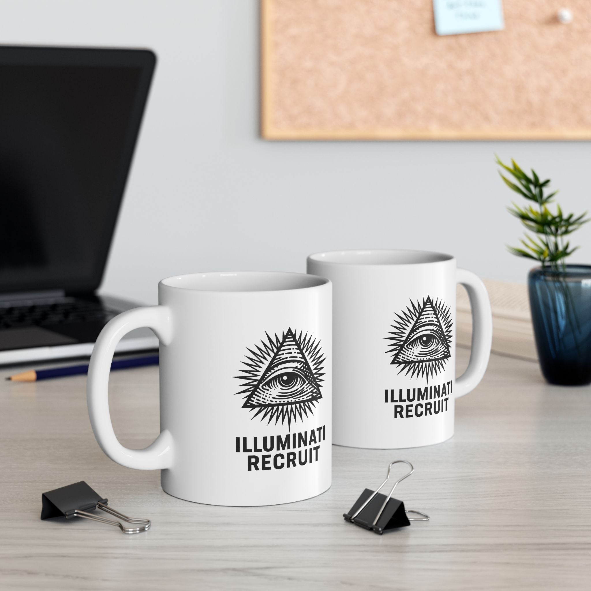 Illuminati Recruit Joke Mug - Office Coffee Mug - 11oz & 15oz, Mystical Coffee Cup, Gift for Men, Unique Tea Mug, Conspiracy Theory Beverage Holder