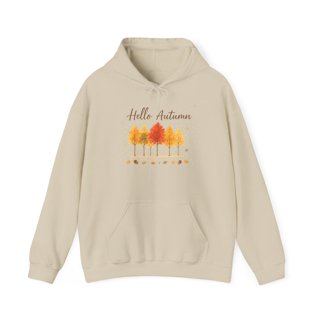 Autumn Vibes Hooded Sweatshirt, Cozy Fall Hoodie, Hello Autumn Sweatshirt, Unisex Fall Apparel, Seasonal Fashion, Gift for Her