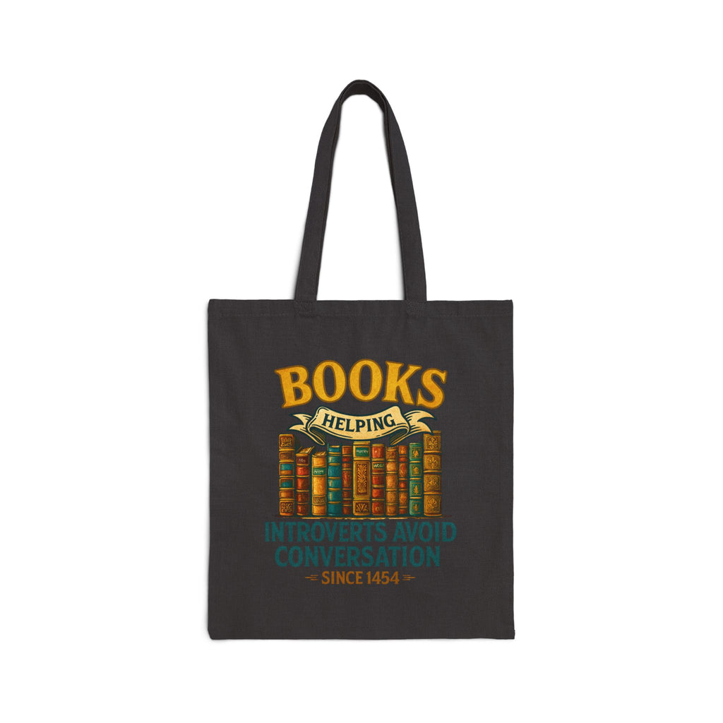 Books Helping Introverts Avoid Conversation Tote Bag, Eco-Friendly Tote, Gift for Book Lovers, Introvert Humor, Library Bag, Literary Gift