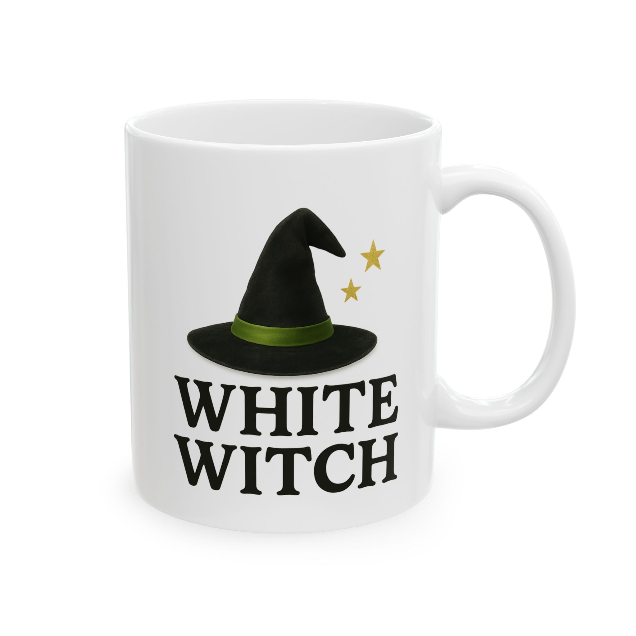 Ceramic Mug with White Witch Design, Spellbinding Coffee Cup, Halloween Decor, Gift for Witch Lovers, White Witch Mug, 11oz and 15oz Sizes