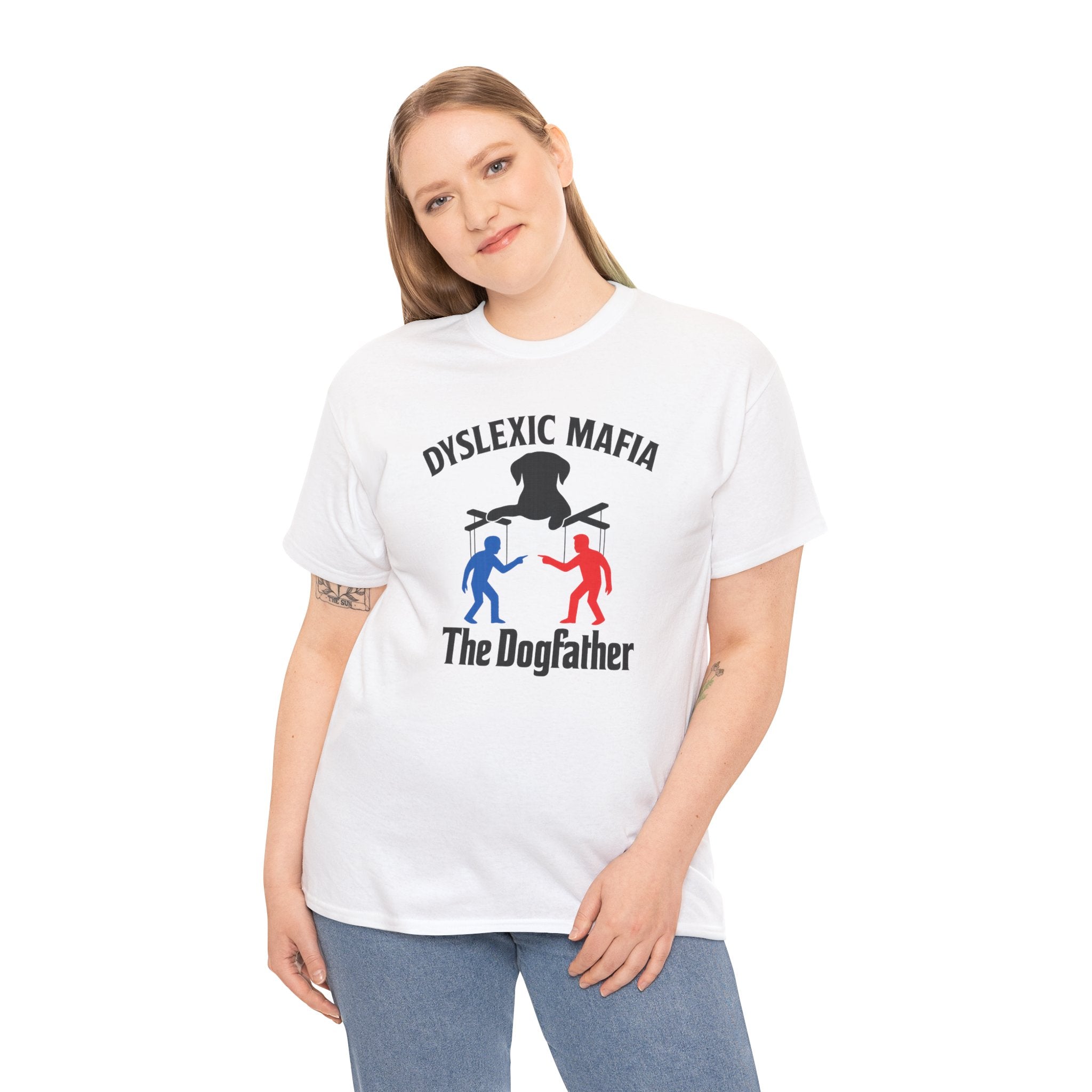 Funny Mafia Dogfather T-shirt- Unisex Heavy Cotton T-Shirt, Funny Graphic Tee, Gift for Dog Lovers, Casual Wear, Statement Shirt