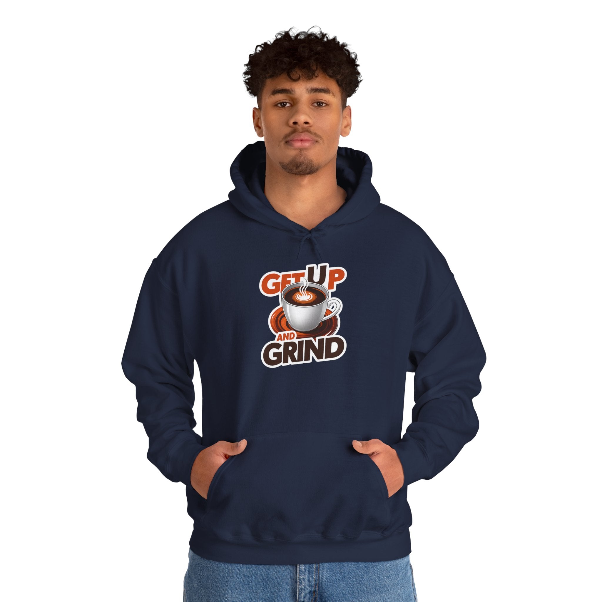 Get Up and Grind Motivational Coffee -Themed Hoodie | Motivational Gift for Coffee Lovers, Unisex Casual Wear, Perfect for Gym, School, Office