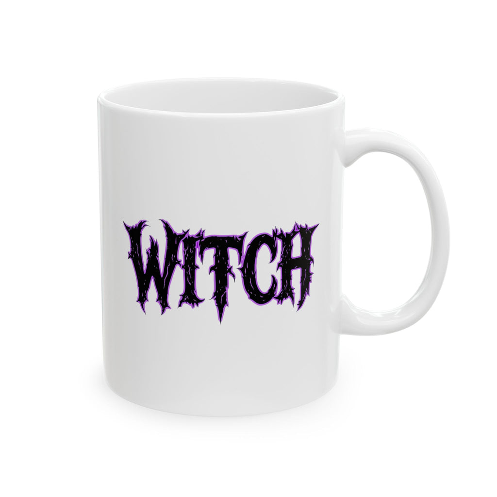 Cool, Spooky Black and Purple Witchy Ceramic Mug - Perfect for Coffee Lovers, Gift for Witches, Halloween Decor, Purple Design