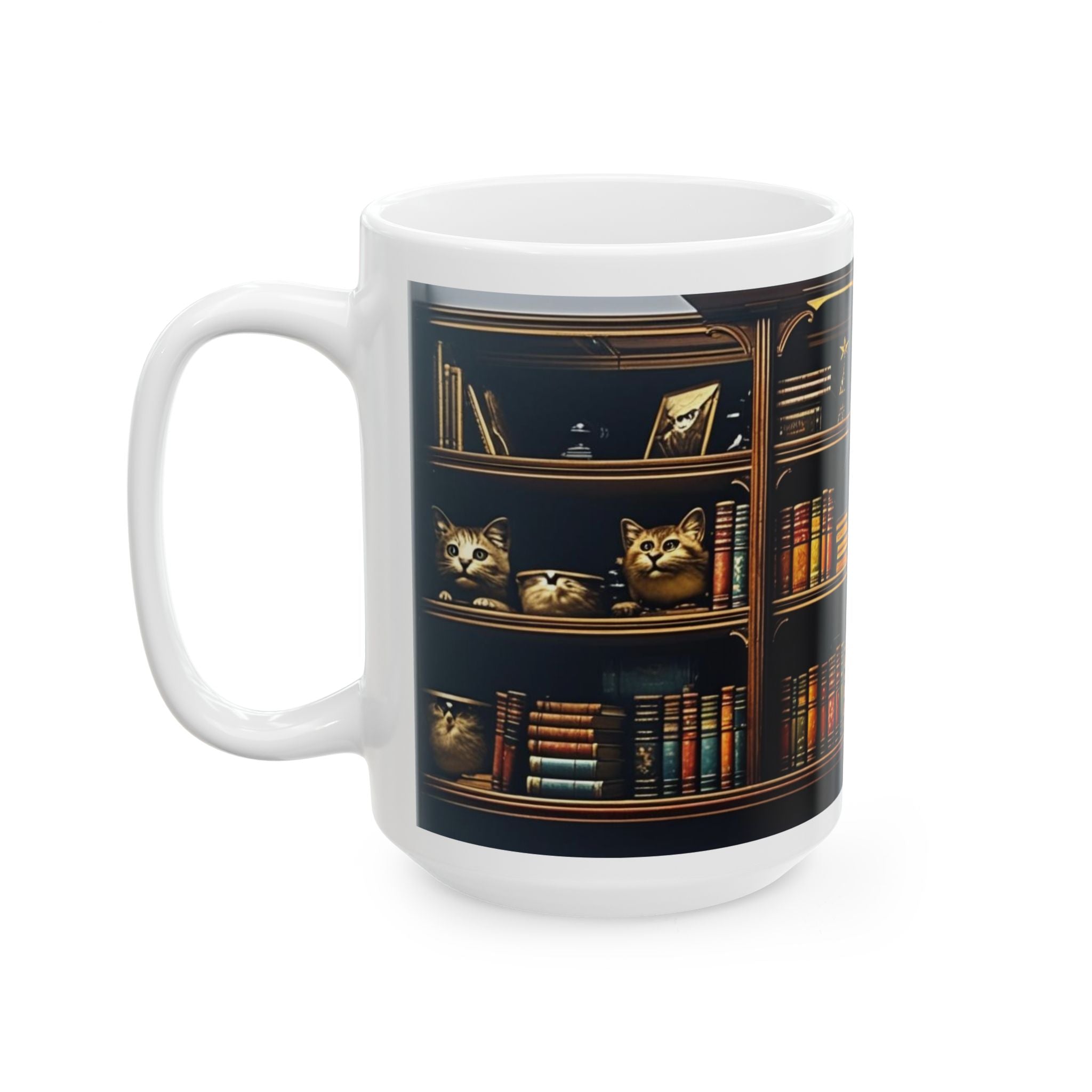 Cozy Cat Ceramic Mug - Perfect for Cat Lovers, Bookworms, Gifts, Home Decor, Coffee Tea Mug, Cat Lover Gifts, Book Lovers, Coffee Lovers