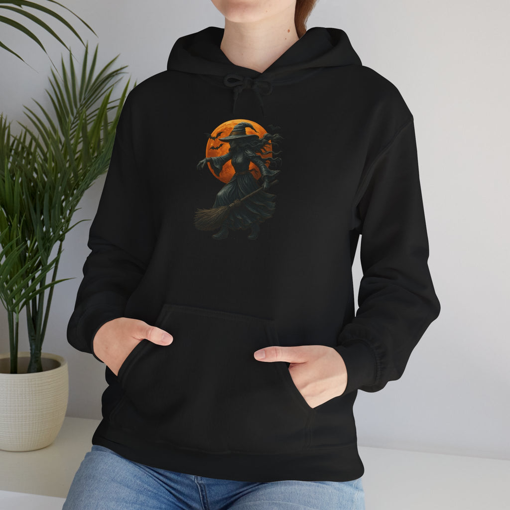 Halloween-Inspired Witch Hoodie, Cozy Fall Sweatshirt, Unisex Autumn Apparel, Spooky Season Gift, Perfect for October Celebrations