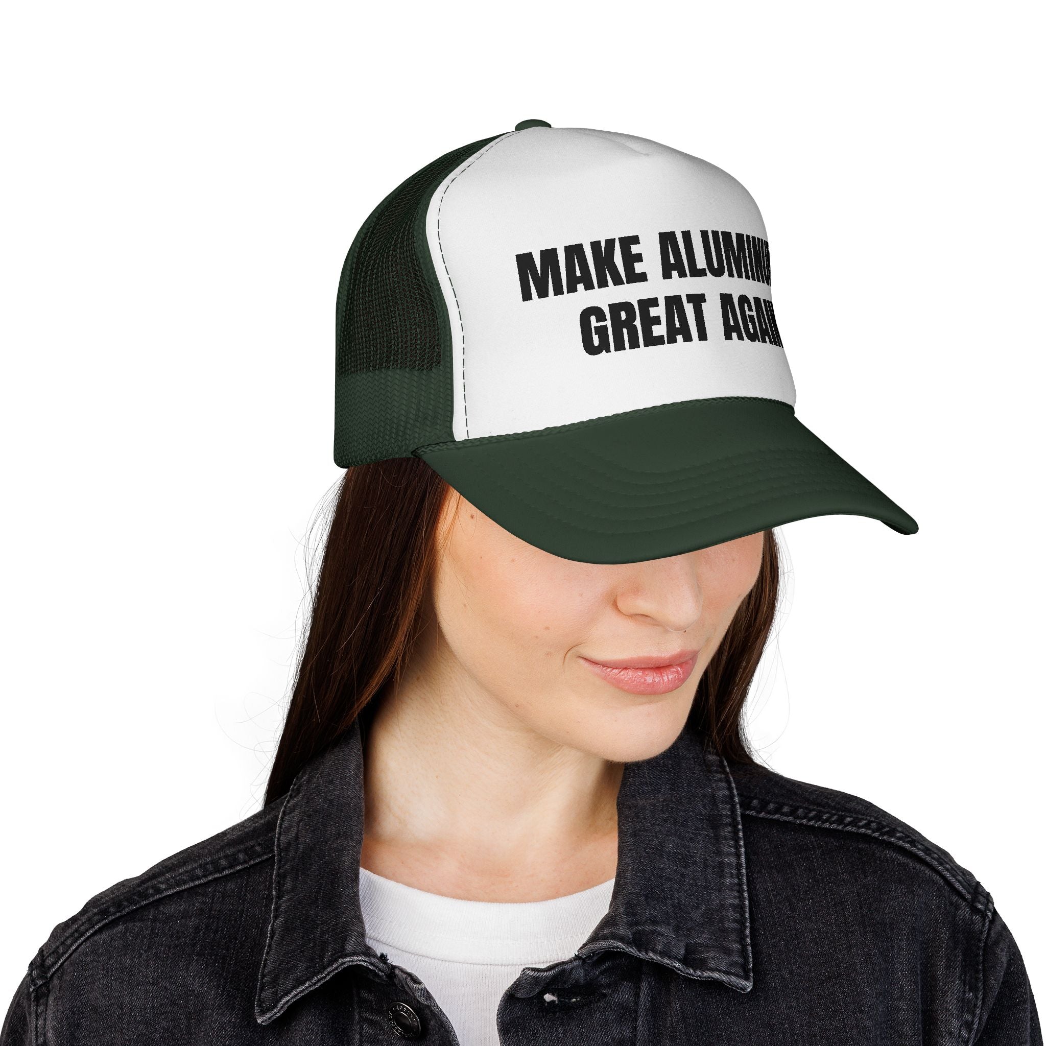 Make Aluminum Great Again Trucker Hat — Retro Patriotic Workwear Cap