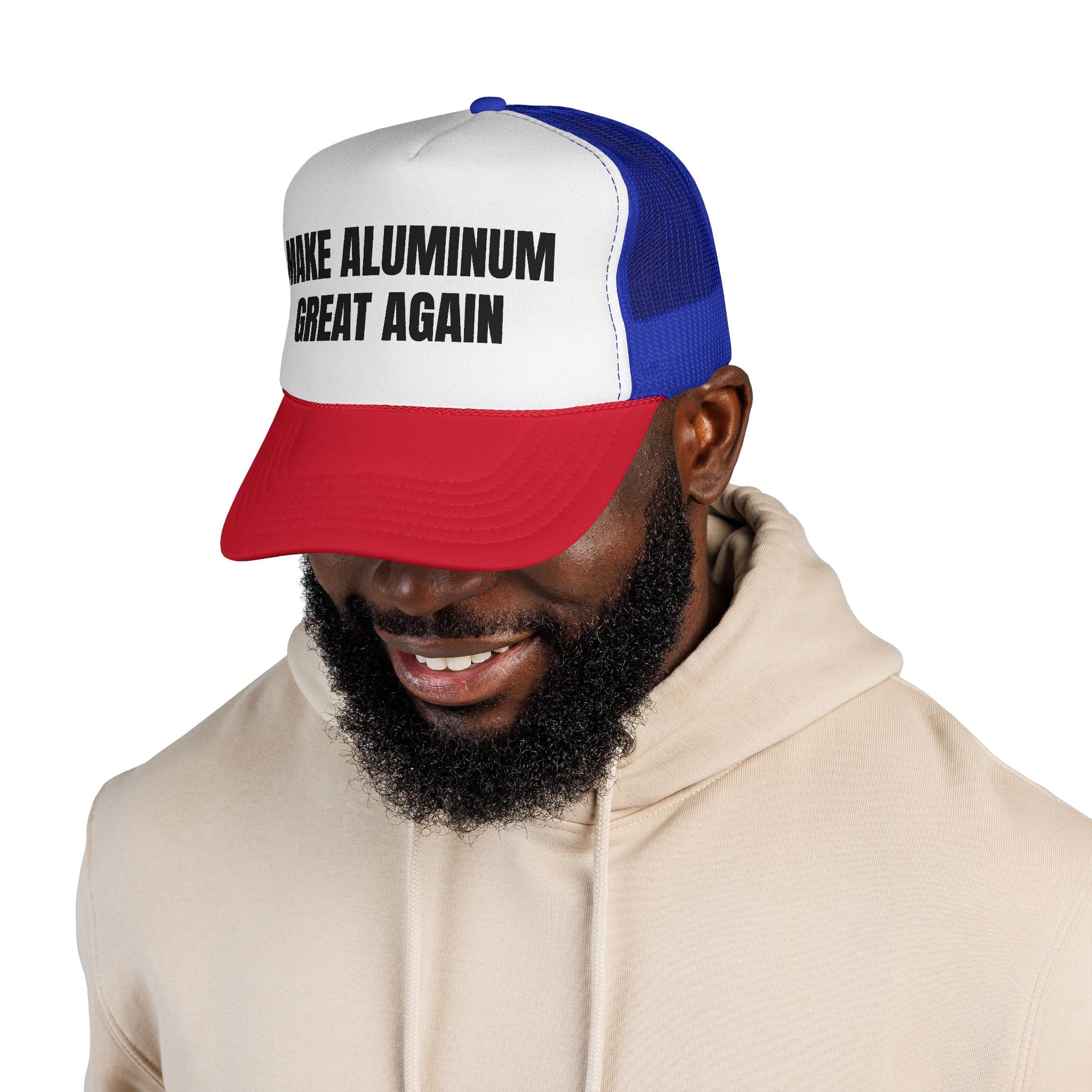 Make Aluminum Great Again Trucker Hat — Retro Patriotic Workwear Cap