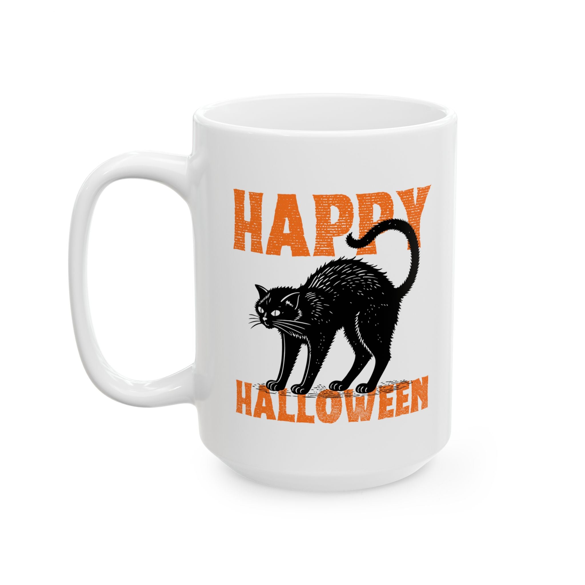Halloween Cat Ceramic Mug - Perfect for Spooky Season, Cat Lovers, Fall Decor, Halloween Parties, Coffee Lovers