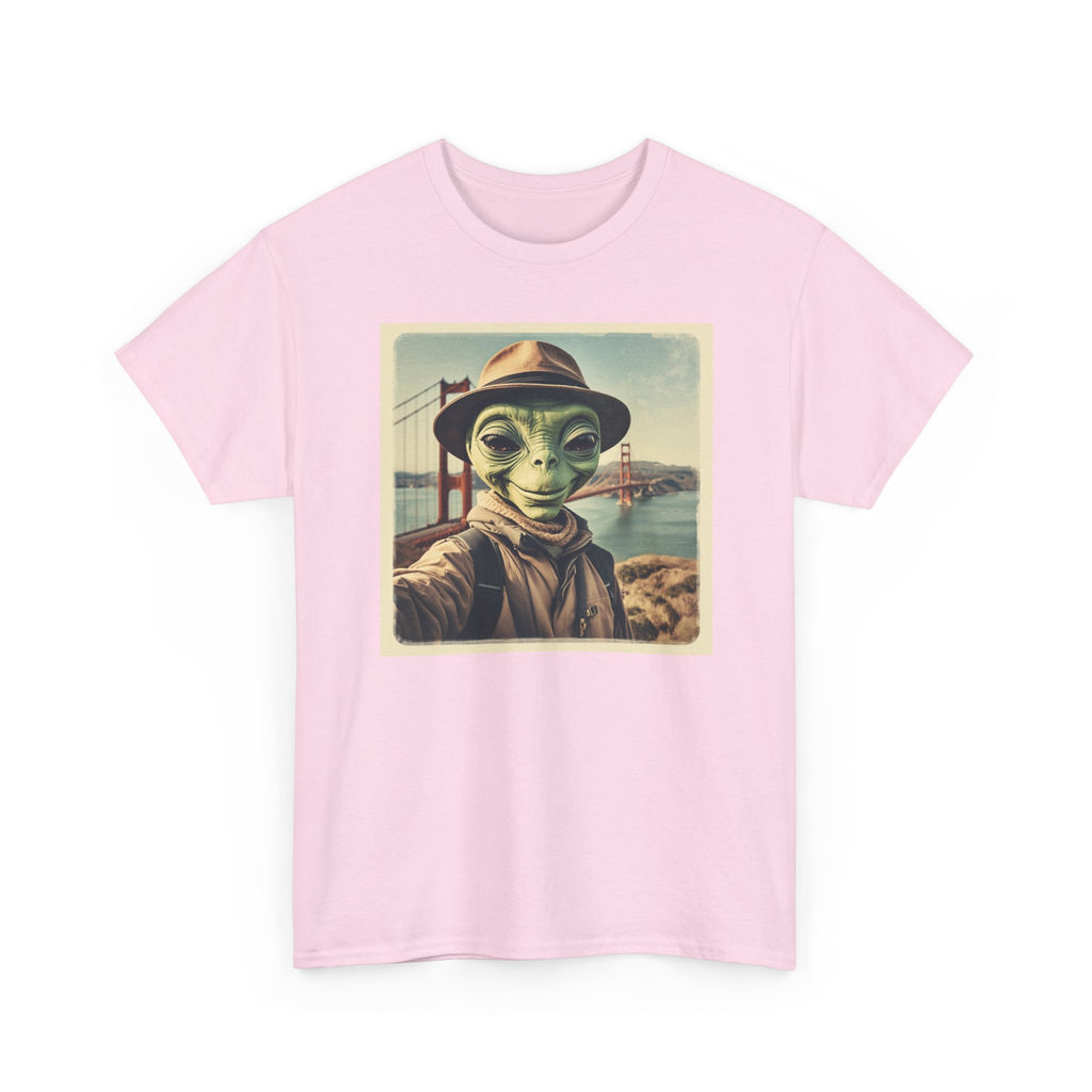 Alien Selfie Tee, Funny Graphic T-Shirt, Unique Art Shirt, Unisex Cotton Tee, Gift for Space Lovers, Quirky Style Wear