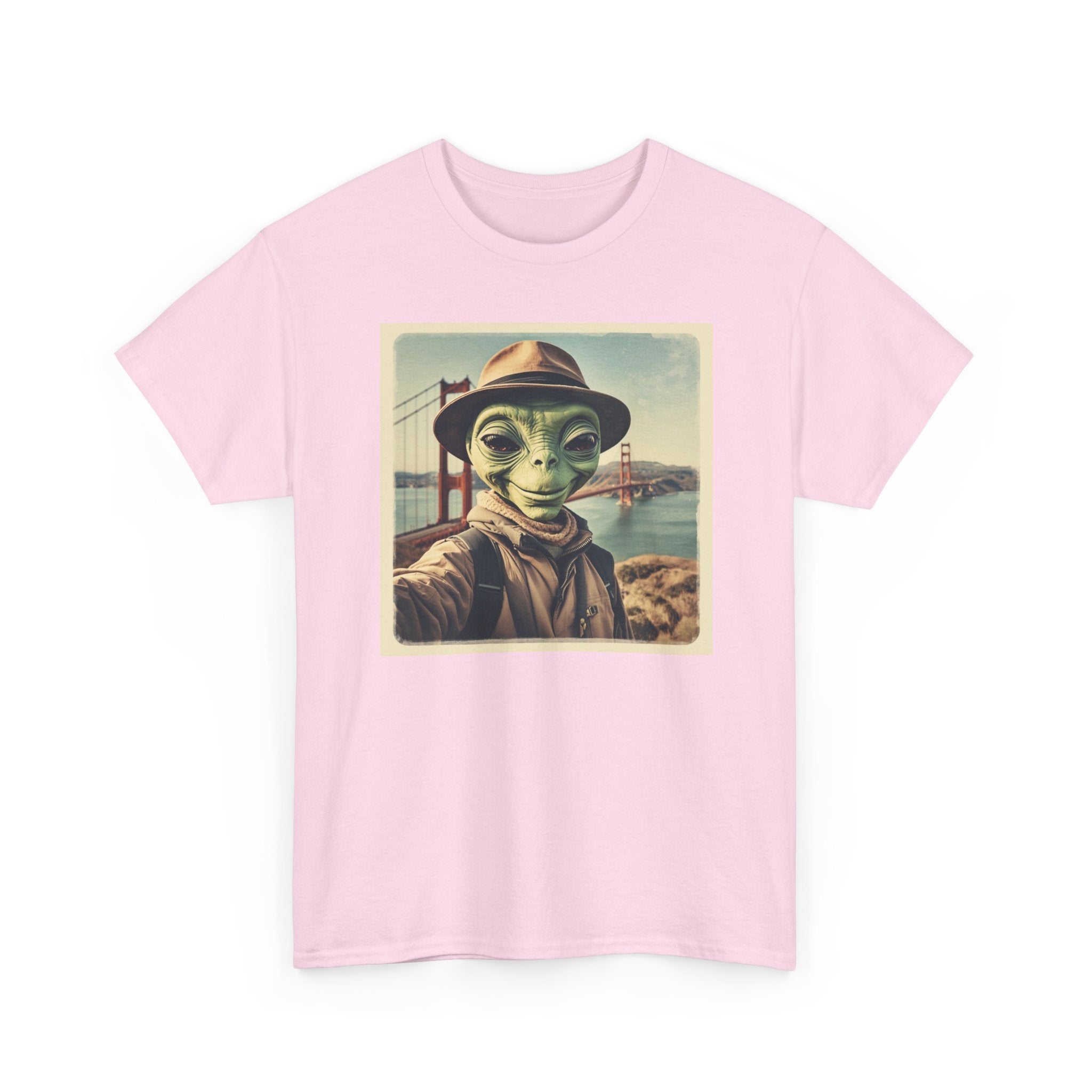 Alien Selfie Tee, Funny Graphic T-Shirt, Unique Art Shirt, Unisex Cotton Tee, Gift for Space Lovers, Quirky Style Wear