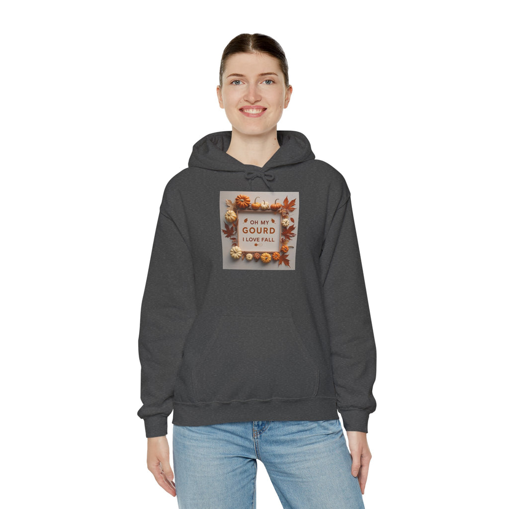 Oh my Gourd, Autumn Vibes Hooded Sweatshirt - Fall Gourd Love Sweatshirt, Cozy Pumpkin Hoodie, Thanksgiving Gift, Seasonal Fashion