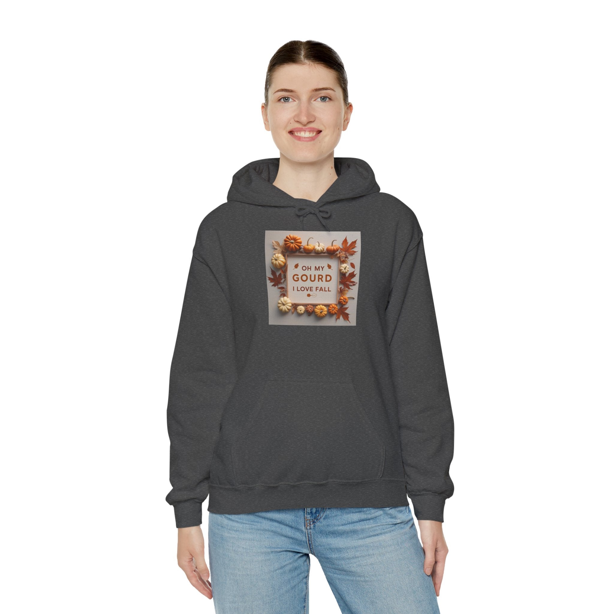 Oh my Gourd, Autumn Vibes Hooded Sweatshirt - Fall Gourd Love Sweatshirt, Cozy Pumpkin Hoodie, Thanksgiving Gift, Seasonal Fashion