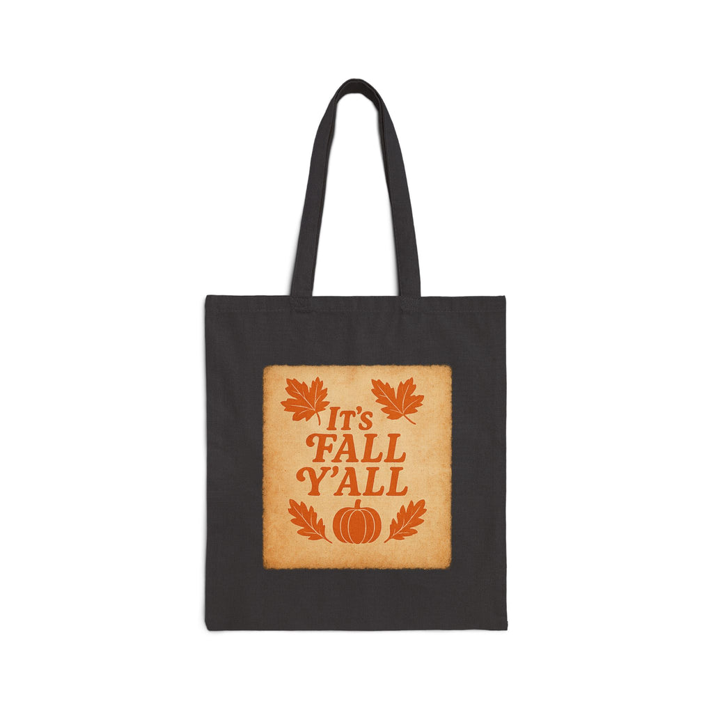 IT'S FALL Y'ALL - Autumn-Themed Cotton Canvas Tote Bag, Perfect for Fall, Halloween, Thanksgiving, Eco-Friendly Grocery Bag, Seasonal Gift