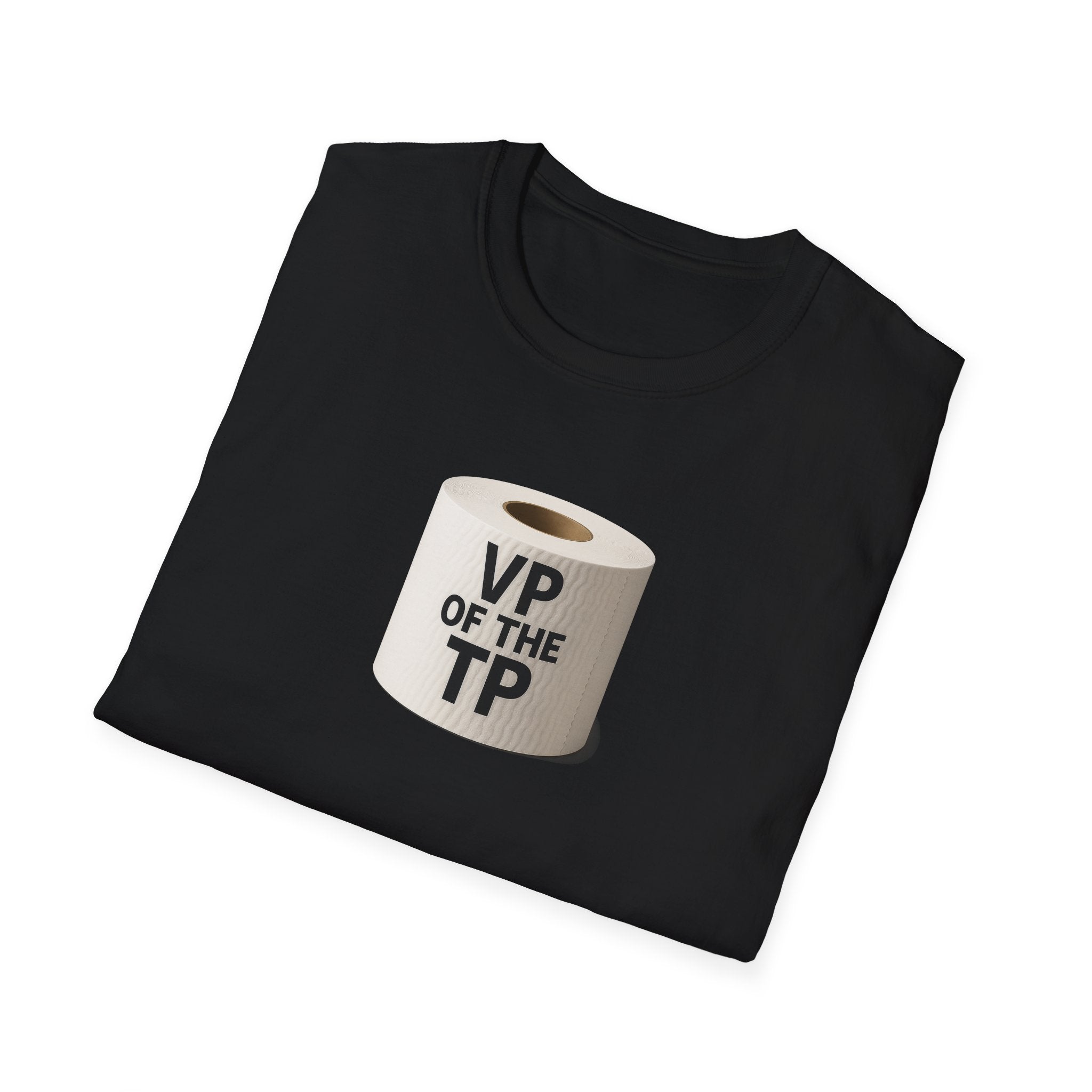 VP of the TP  - Unisex Softstyle T-Shirt, Humorous Gift, Toilet Paper Lover Shirt, Quirky Graphic Tee, Perfect for Parties