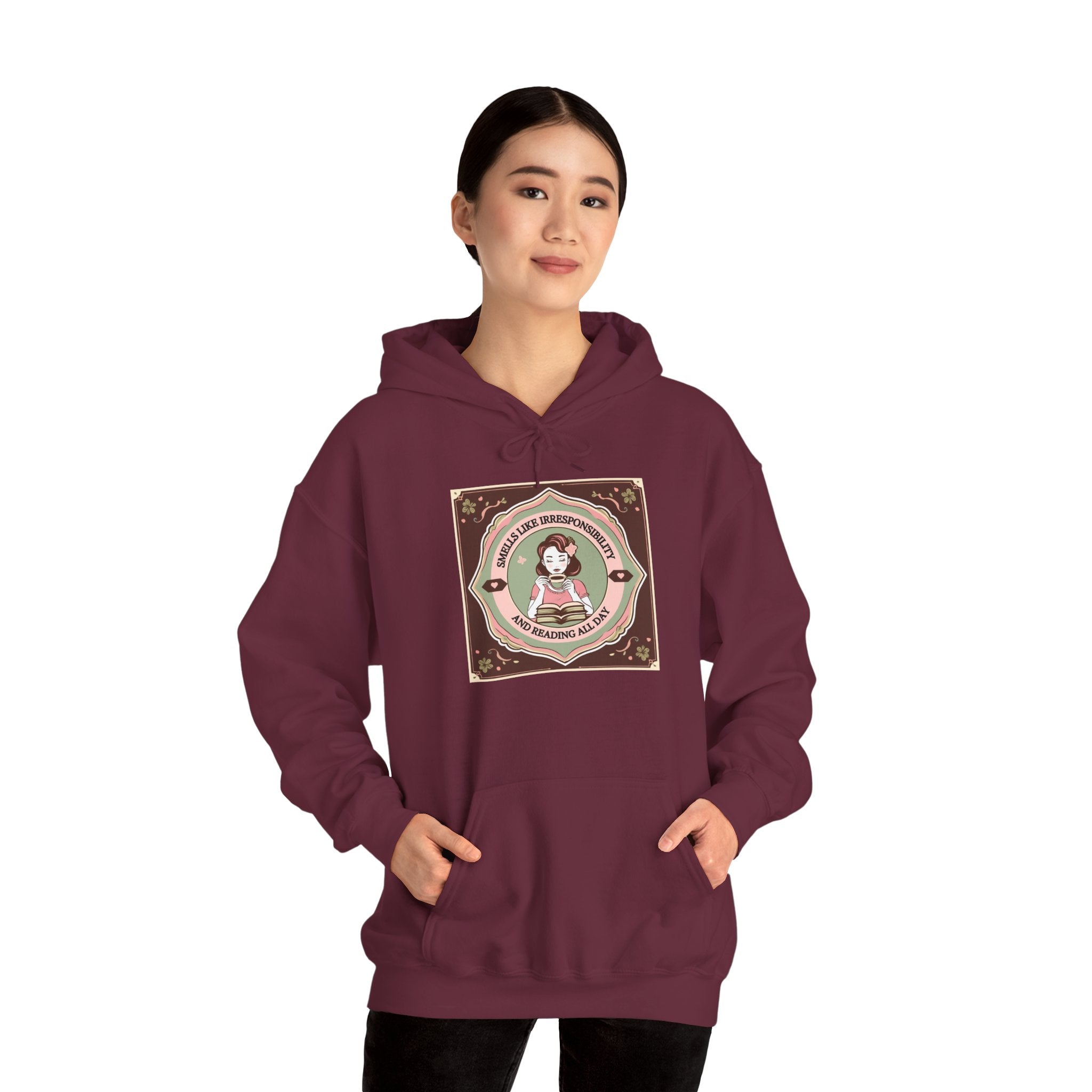 Cozy Unisex Hooded Sweatshirt with Cute Vintage Design - Perfect for Gift Giving, Casual Wear, Fall & Winter Comfort
