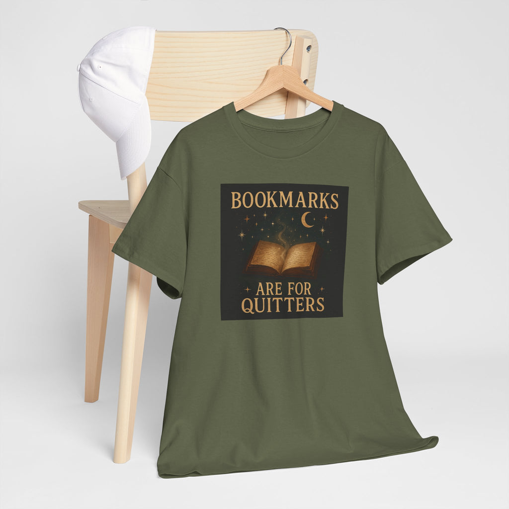 Bookmarks are for Quitters Unisex Cotton Tee, Funny Gift, Reading Shirt, Literary Quote Apparel, Bookworm Fashion, Cute Book Shirt