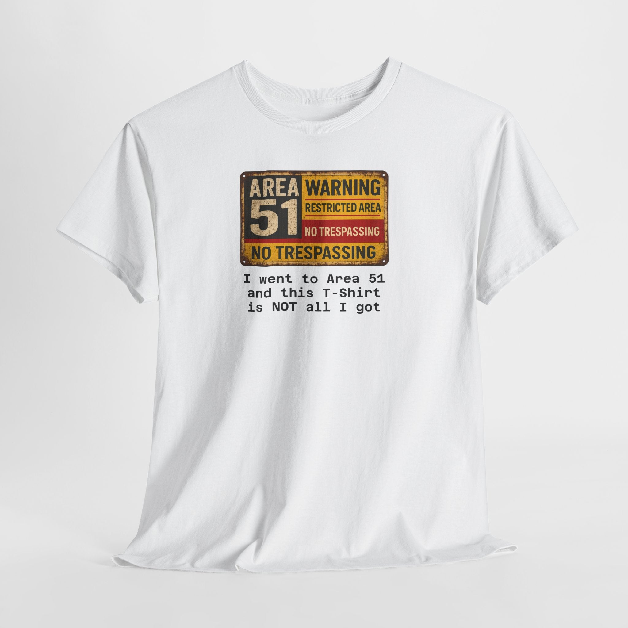 Area 51 No Trespassing T-Shirt, Unisex, Alien Lovers Shirt, Fun Gift for UFO Enthusiasts, Quirky Casual Wear