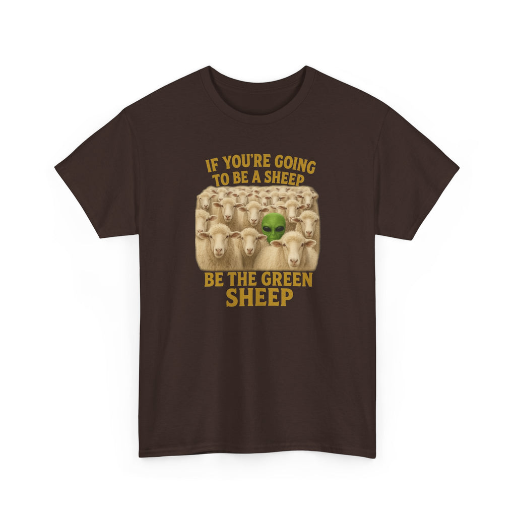 Be the Green Sheep Unisex Heavy Cotton Tee, Funny T-Shirt for the rebel in your life,  Gift for Friends, Casual Wear, Comfortable Basics