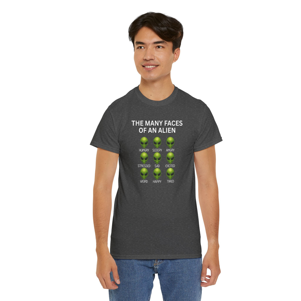 Unisex Alien Emotions Tee, Funny Graphic T-Shirt, Humor Gift for Nerds, Sci-Fi Apparel, Casual Wear for Fans