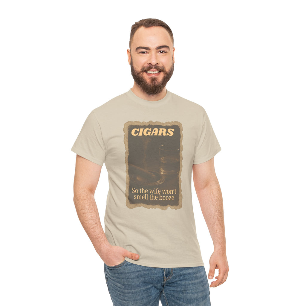Cigar Theme Unisex Heavy Cotton T-shirt, Funny Gift for Men, Humor T-Shirt, Casual Wear, Birthday Gift, Father's Day