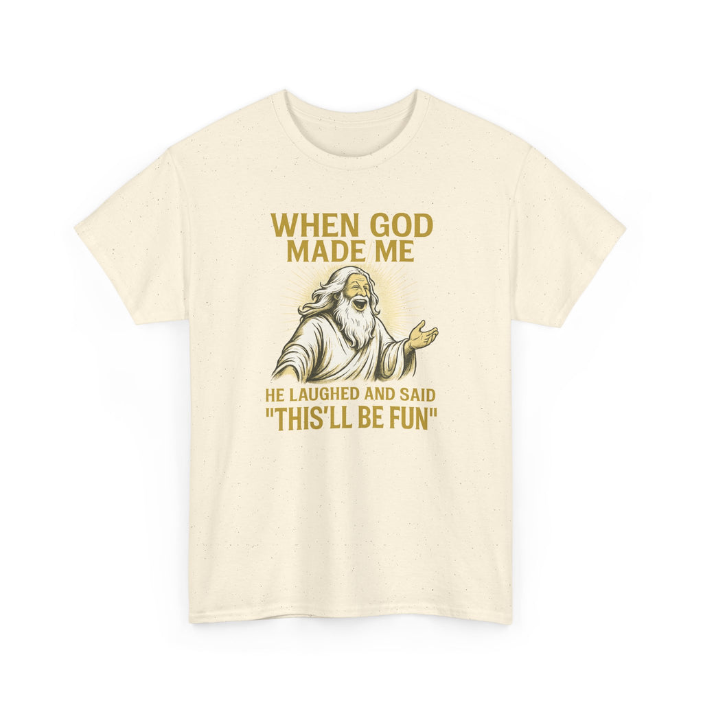 God Made Me / Rebel Tee, Unisex Cotton Shirt, Funny Religious Gift, Casual Wear, Spiritual Quote Tee