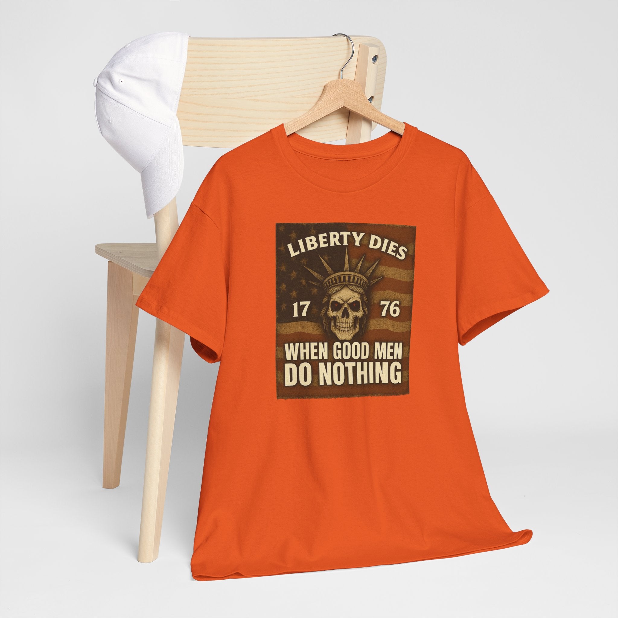 Liberty Dies Unisex Heavy Cotton Tee, Patriotic T-Shirt, 4th of July Gift, Independence Day Apparel, Vintage Style Tee