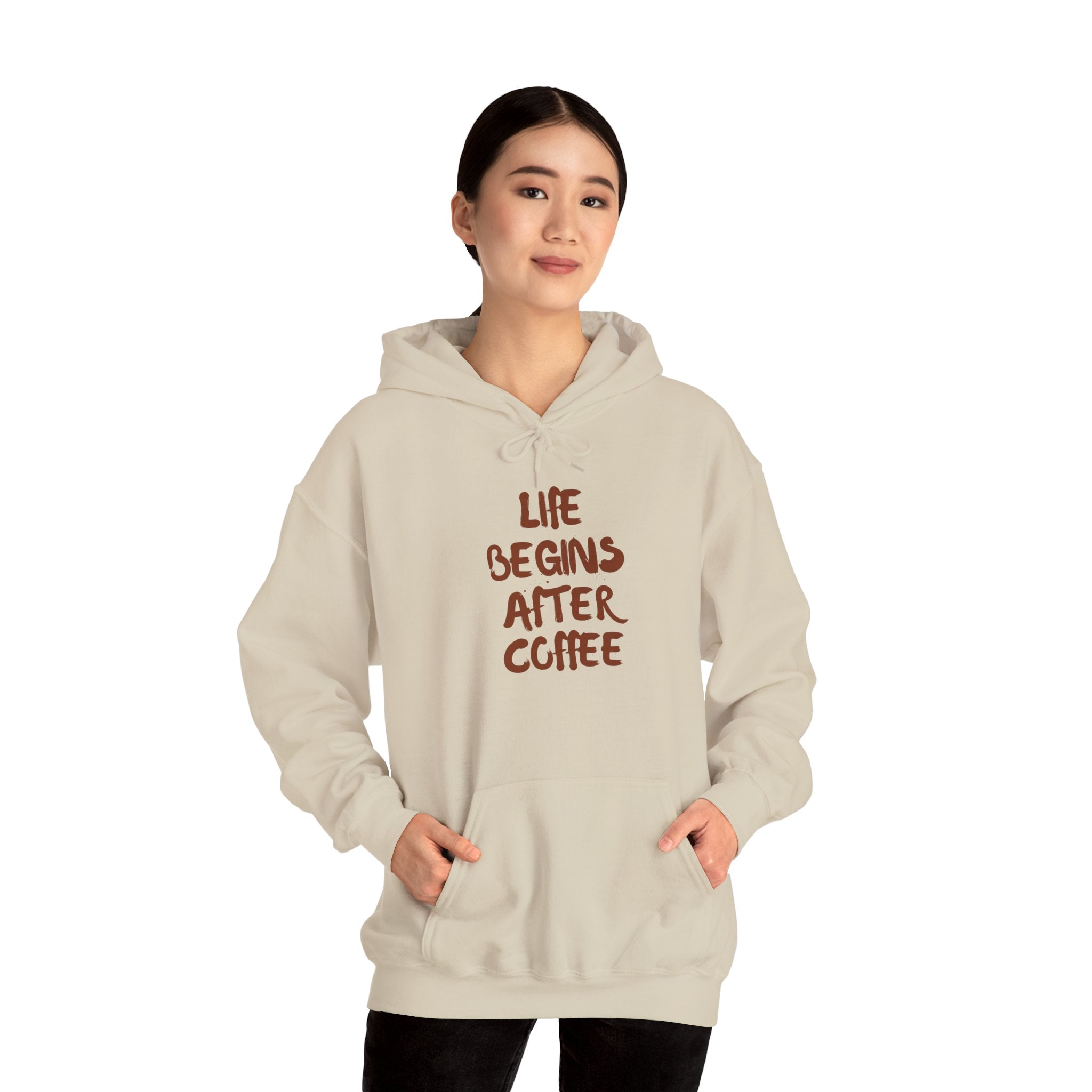 Life Begins After Coffee Hoodie - Cozy Unisex Hooded Sweatshirt for Coffee Lovers, Perfect Gift for Birthdays, Holidays, Relaxation