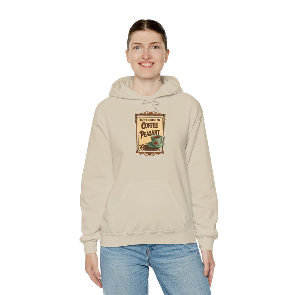 Funny - Don't Touch My Coffee Peasant Hoodie - Comfortable Unisex Sweatshirt for Coffee Lovers,  College Students, Casual Wear, Cafe Style,