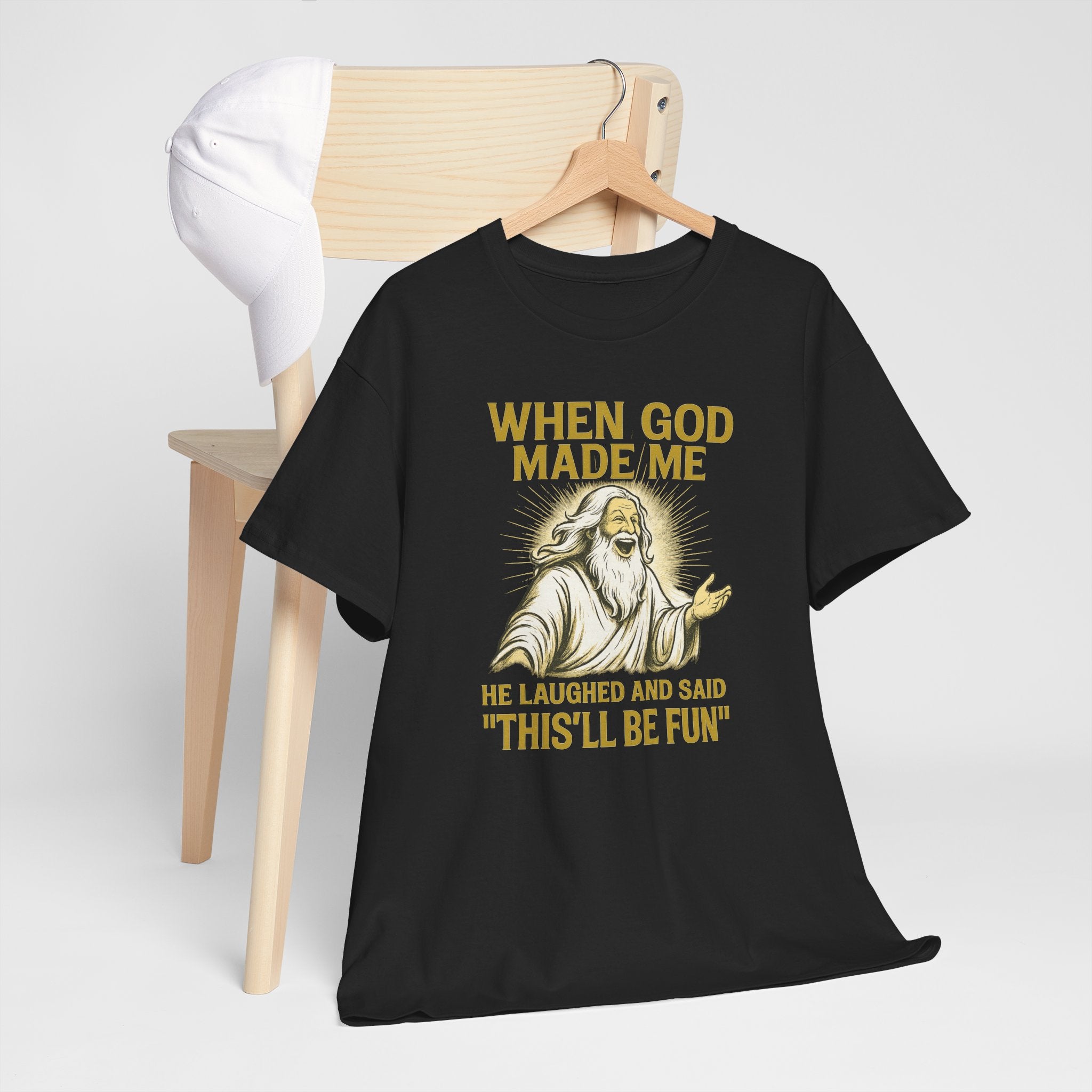 God Made Me / Rebel Tee, Unisex Cotton Shirt, Funny Religious Gift, Casual Wear, Spiritual Quote Tee