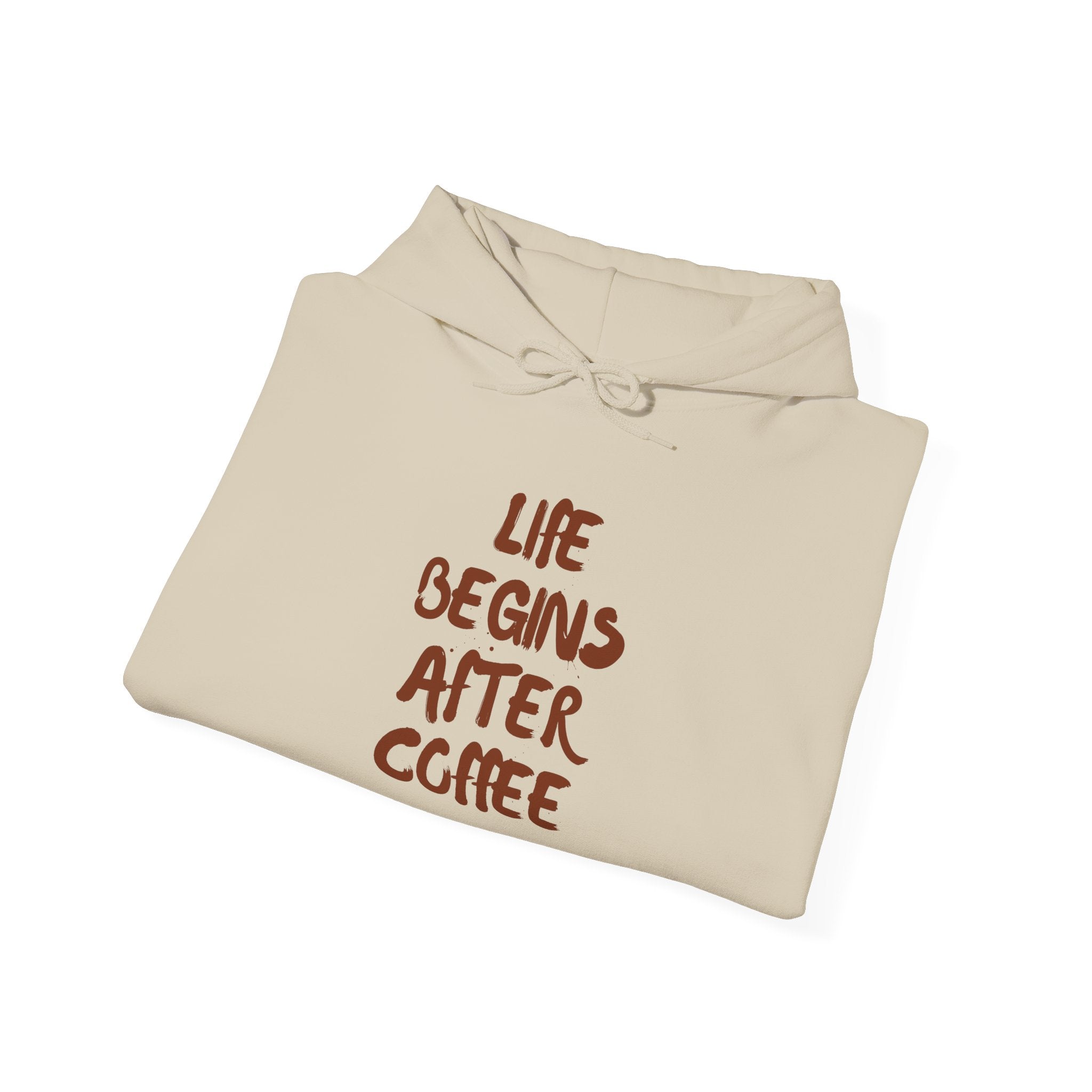 Life Begins After Coffee Hoodie - Cozy Unisex Hooded Sweatshirt for Coffee Lovers, Perfect Gift for Birthdays, Holidays, Relaxation