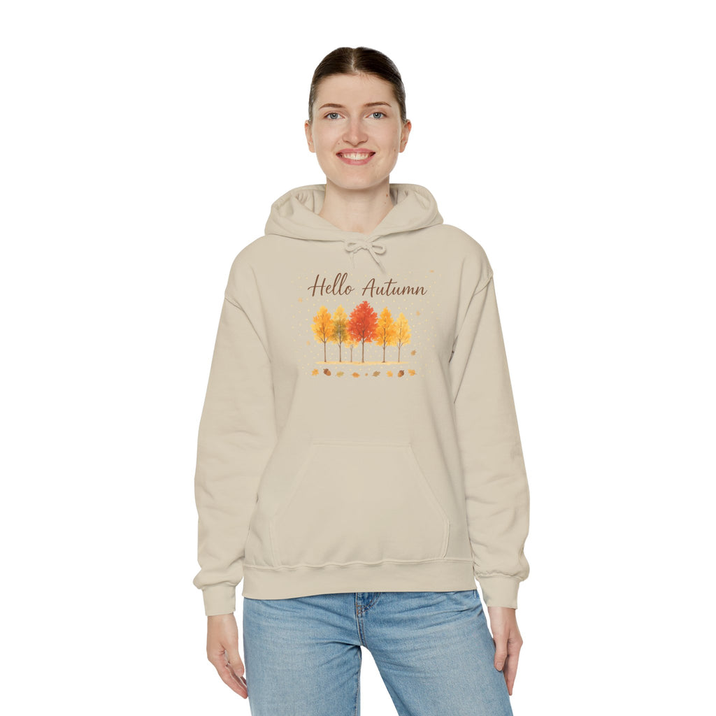 Autumn Vibes Hooded Sweatshirt, Cozy Fall Hoodie, Hello Autumn Sweatshirt, Unisex Fall Apparel, Seasonal Fashion, Gift for Her