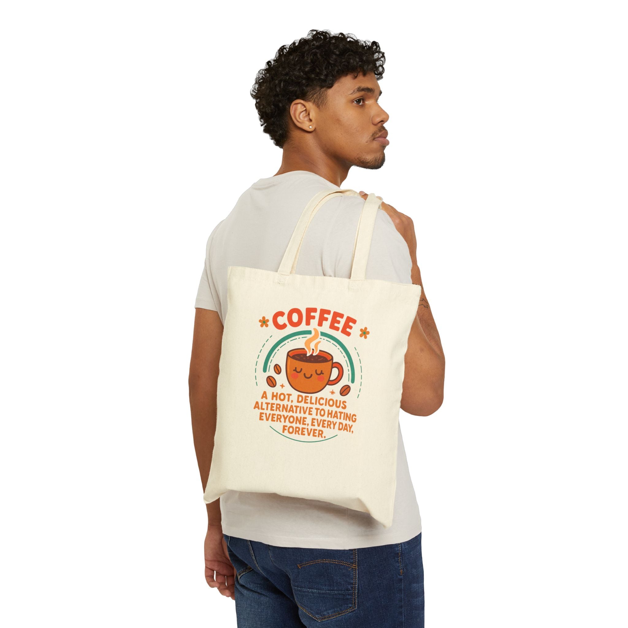 Coffee - The Alternative - Coffee Lover's Cotton Canvas Tote Bag, Cute Coffee Bag, Eco-Friendly Tote, Reusable Shopping Bag