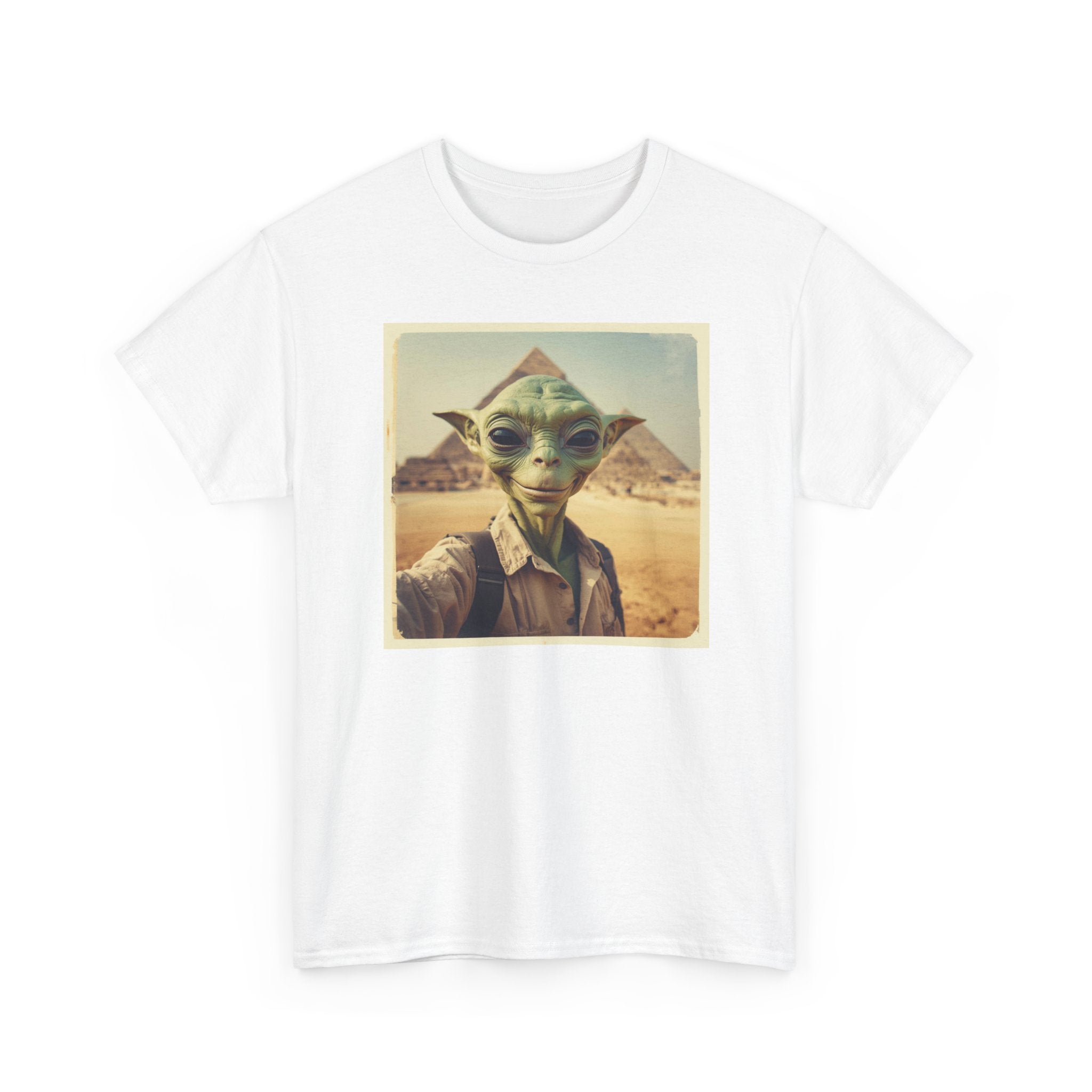 Alien Explorer at the Pyramids Graphic T-Shirt