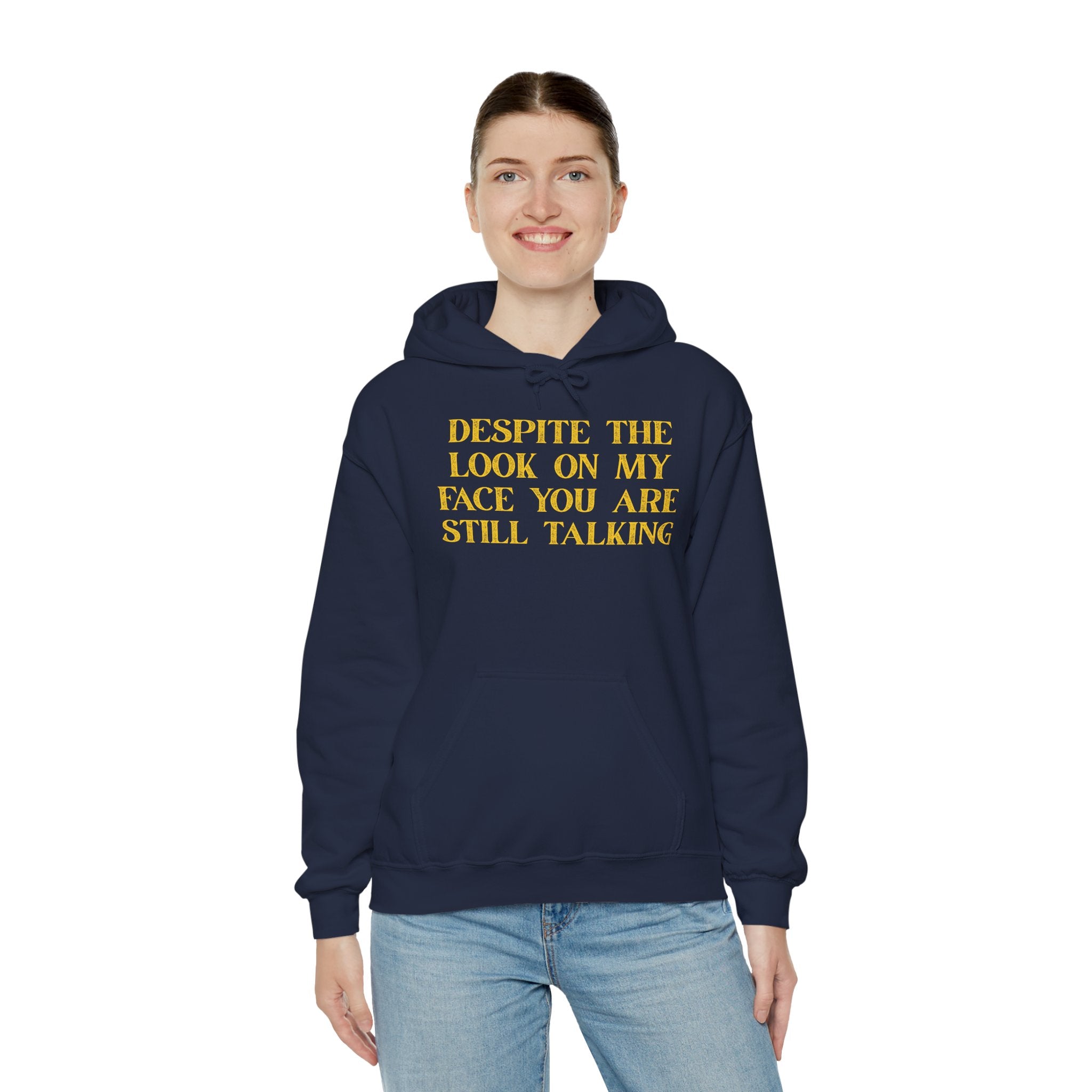 Funny Quote Hoodie, Unisex Heavy Blend Sweatshirt, Casual Wear, Gift for Friends, Cozy Style, Lightweight Fashion