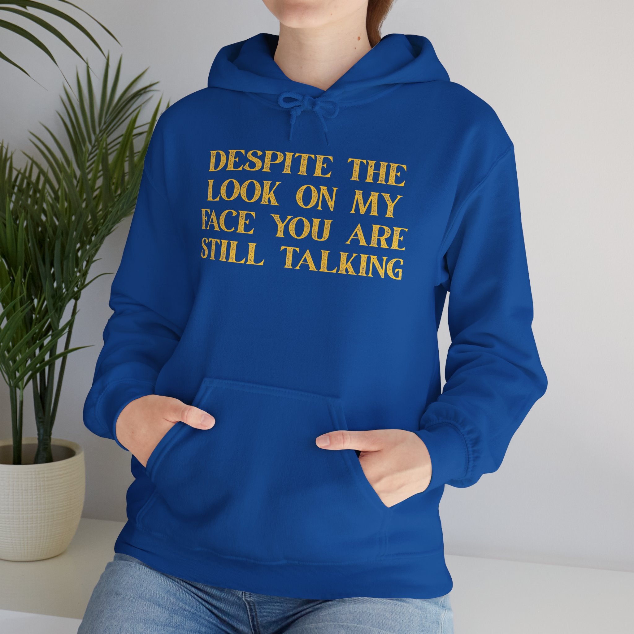 Funny Quote Hoodie, Unisex Heavy Blend Sweatshirt, Casual Wear, Gift for Friends, Cozy Style, Lightweight Fashion