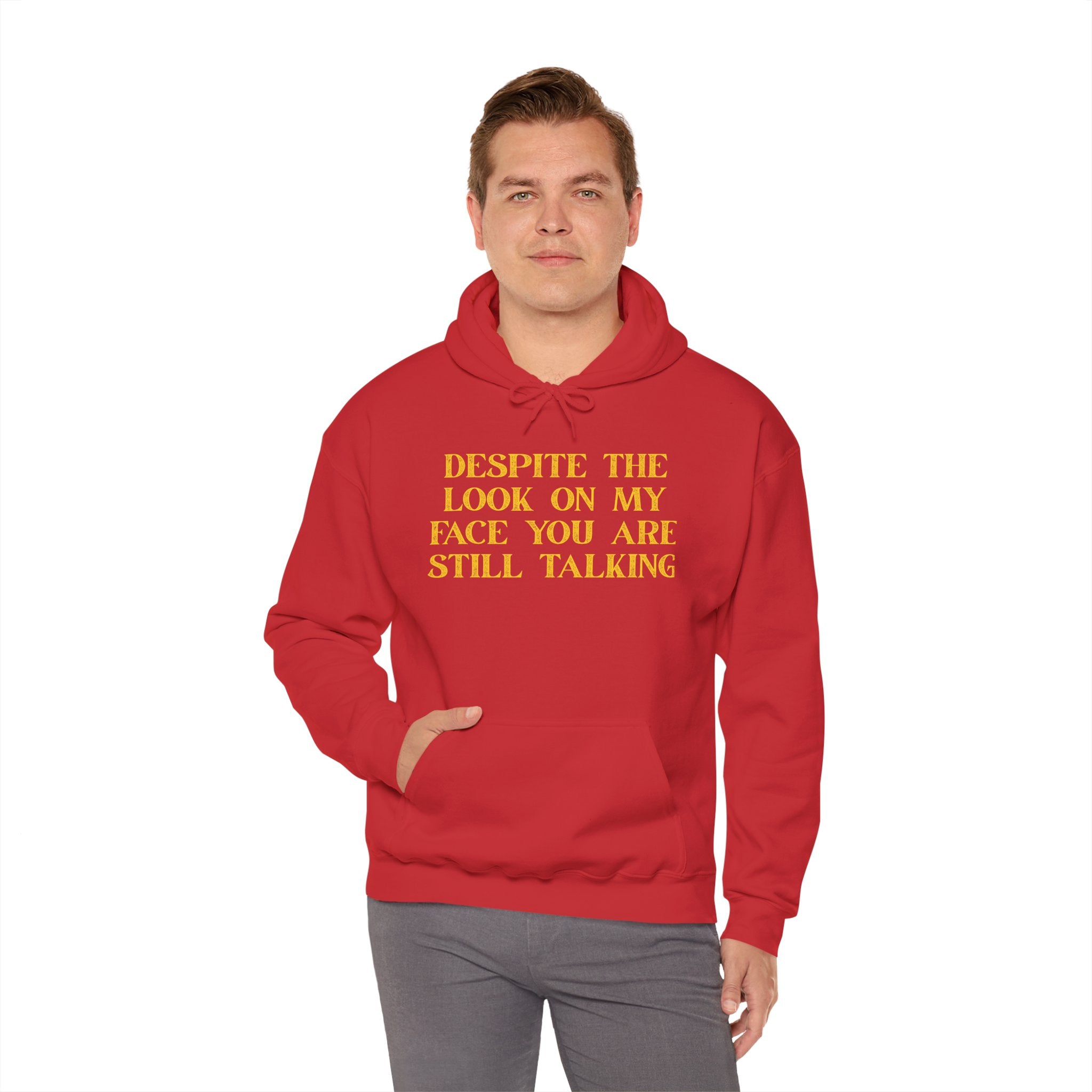Funny Quote Hoodie, Unisex Heavy Blend Sweatshirt, Casual Wear, Gift for Friends, Cozy Style, Lightweight Fashion