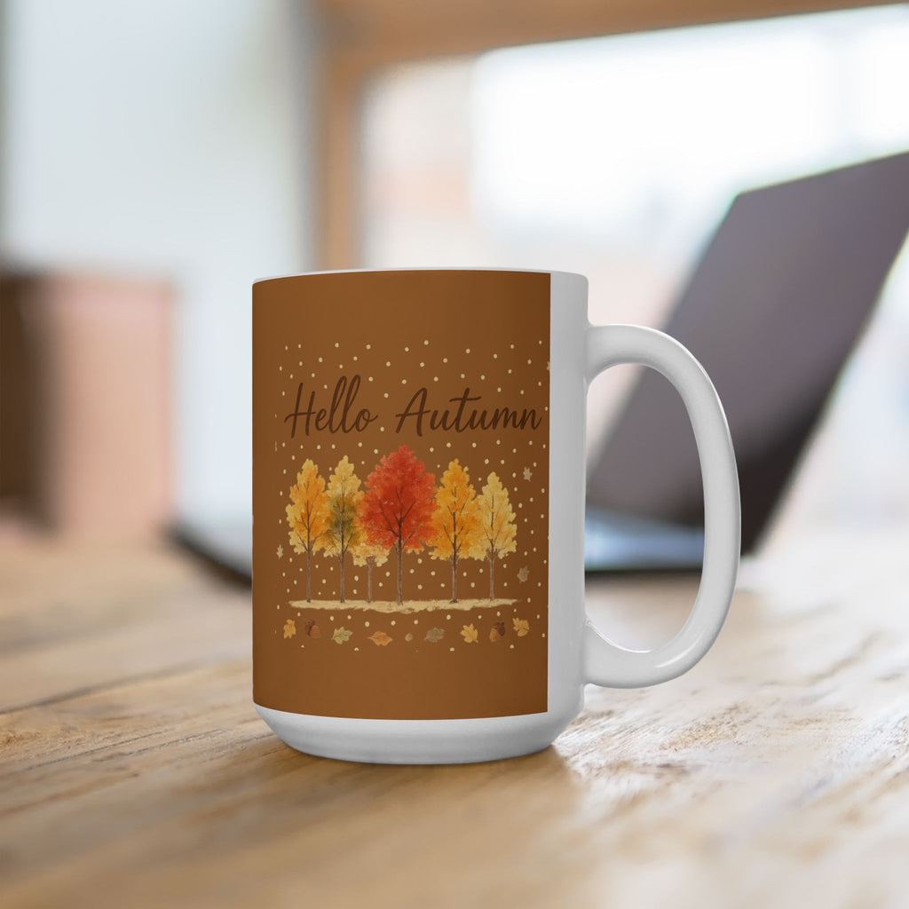 Autumn Leaves Ceramic Mug, Cozy Coffee Cup, Fall Decor, Thanksgiving Gift, Hot Beverage Mug, Seasonal Kitchenware