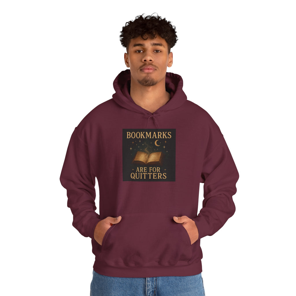 Cozy Literary Hoodie - Bookmarks Are for Quitters, Gift for Book Lovers, Reading Hoodie, Literary Apparel, Cozy Sweatshirt