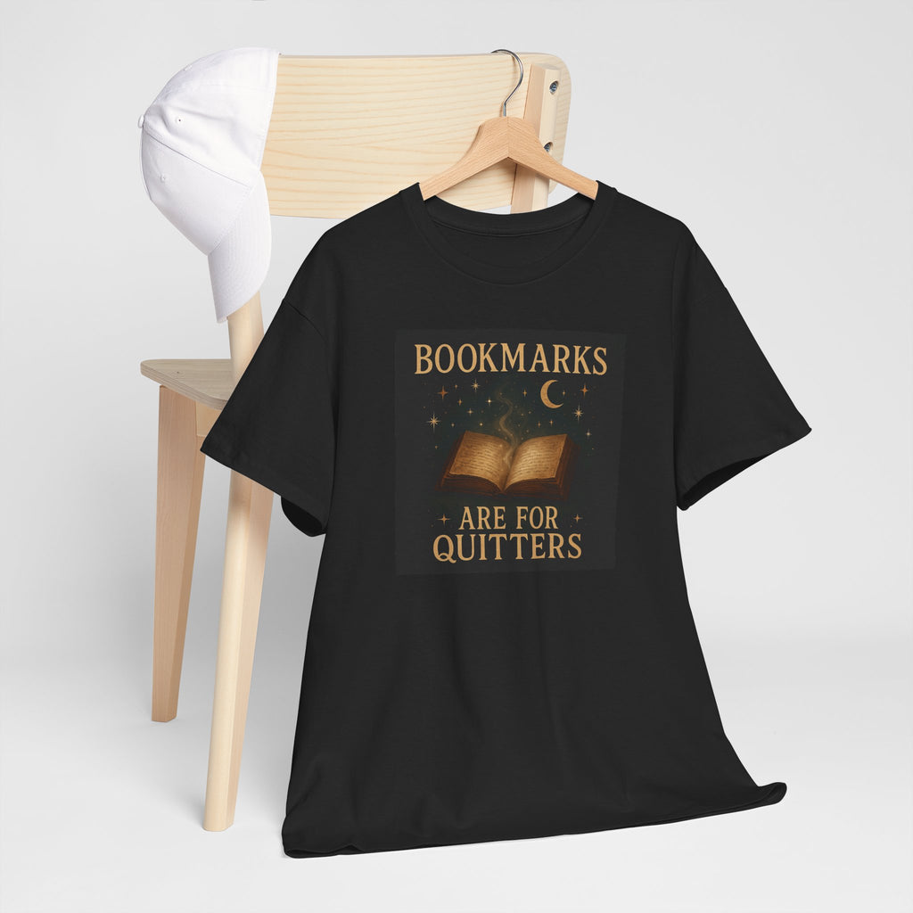 Bookmarks are for Quitters Unisex Cotton Tee, Funny Gift, Reading Shirt, Literary Quote Apparel, Bookworm Fashion, Cute Book Shirt