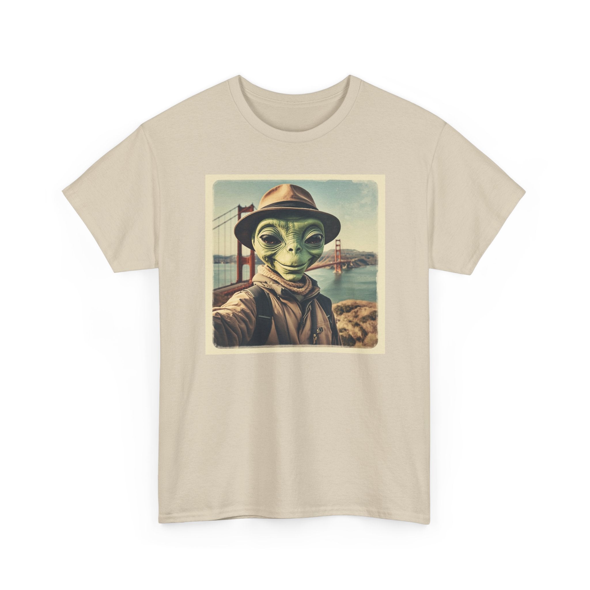 Alien Selfie Tee, Funny Graphic T-Shirt, Unique Art Shirt, Unisex Cotton Tee, Gift for Space Lovers, Quirky Style Wear