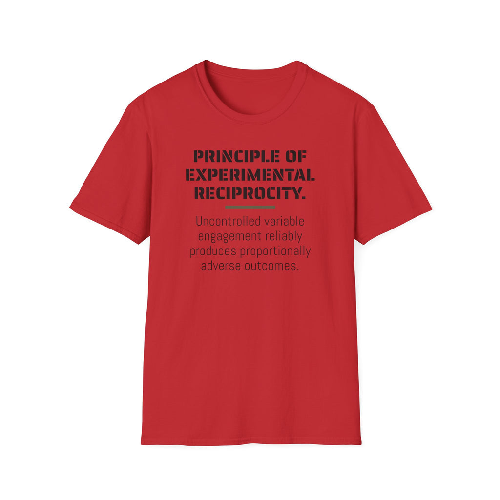 Experimental Reciprocity Unisex T-Shirt | Gift for Science Lovers, Casual Tee, Nerdy Apparel, Funny Science Shirt, Eco-Friendly Fashion